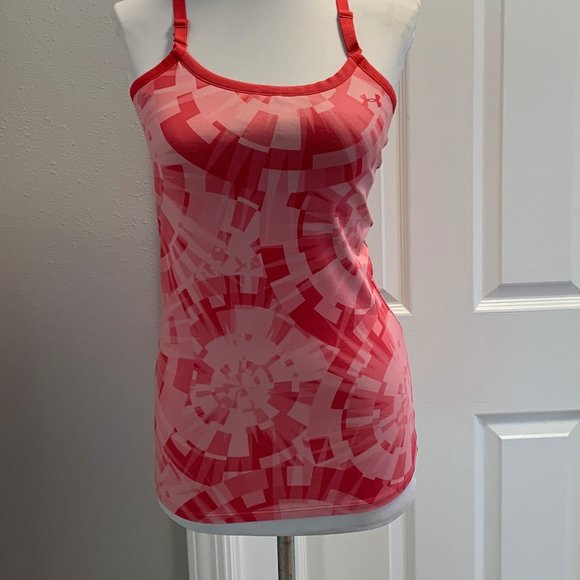 NWOT Under‎ Armour Racerback Tank, Pink Pattern, Sm - Picture 1 of 6